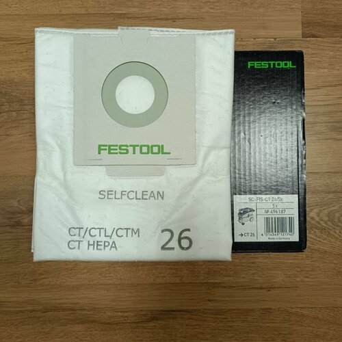 festool мешок пылесборник selfclean sc fis ct midi 5 498411 Мешок-пылесборник SELFCLEAN SC FIS-CT 26/1FESTOOL (фестул) 496187