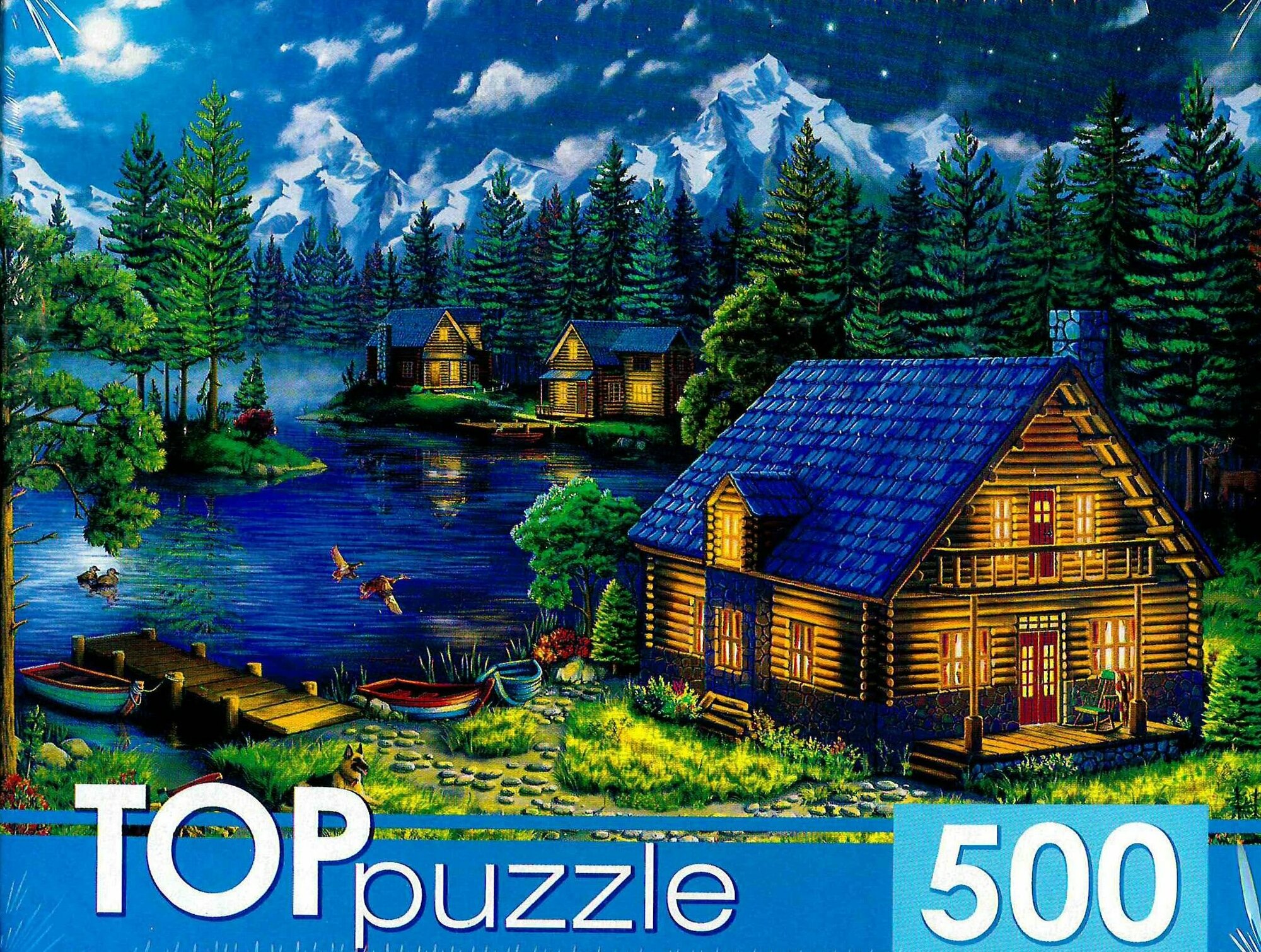 Пазл TOP puzzle Домик у ночного озера 500деталей (ХТП500-4230)