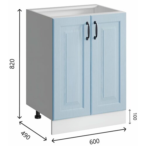Шкаф кухонный напольный 60 см без столешницы, МДФ Лазурное дерево