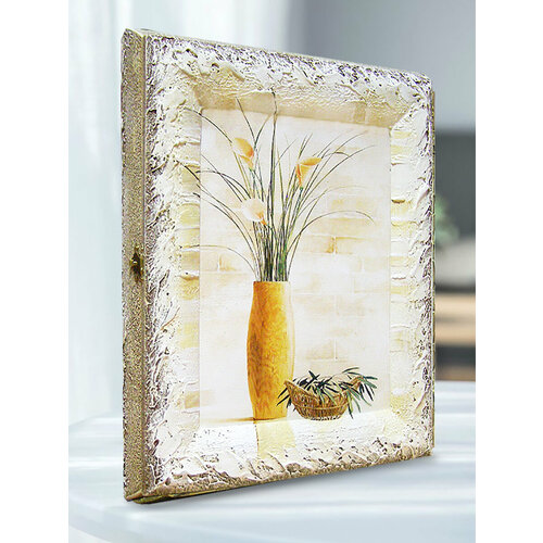 Ключница настенная закрытая деревянная 20х25 (29х34х6) Декарт мужская женская декор из дерева ручная работа в интерьер