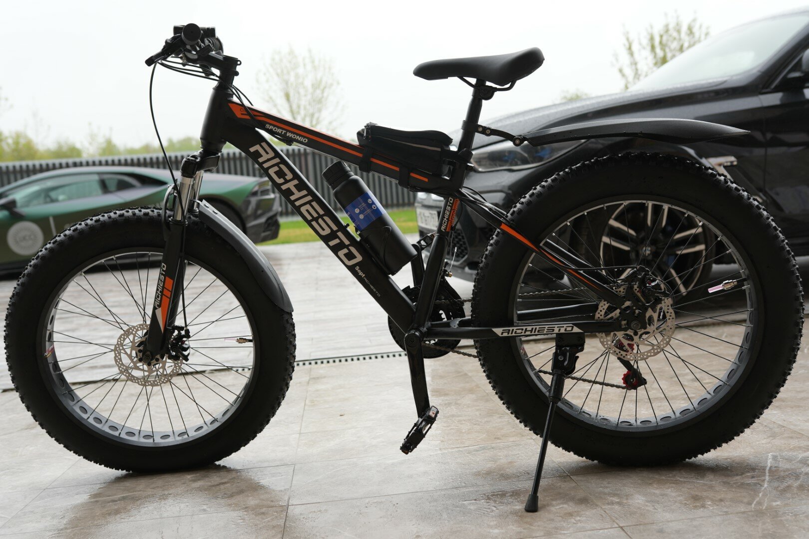Велосипед Фэтбайк SPR Richiesto 24" Горный Спортивный Взрослый Подростковый, черный/оранжевый