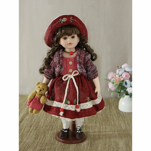 Polly Dolls YF-161214 Кукла фарфоровая 16- на подставке polly dolls