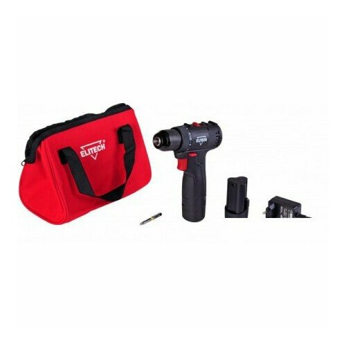 Дрель-шуруповерт ELITECH ДА 108БЛ2 E220103701 с 2-мя АКБ 7500₽