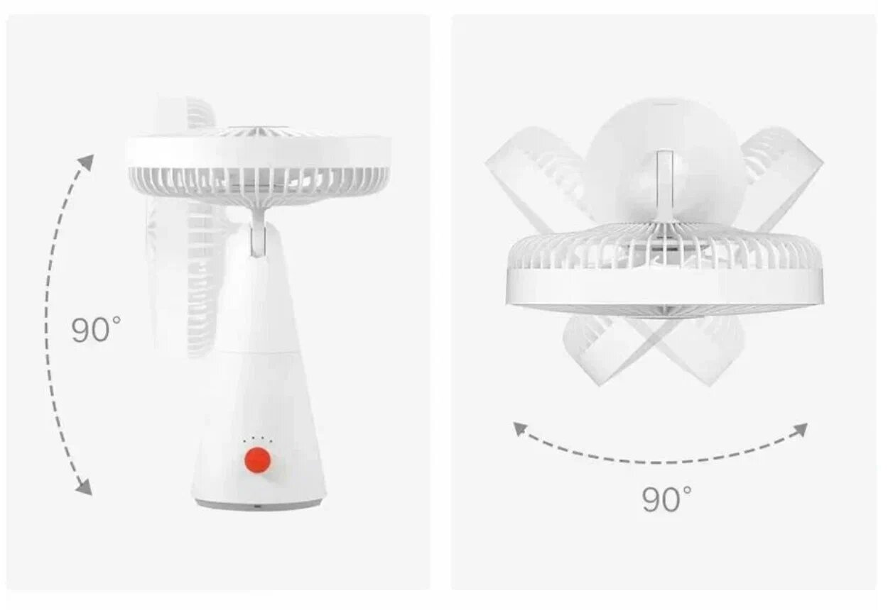 Портативный настольный вентилятор Xiaomi Mijia Desktop Fan 4000mAh (ZMYDFS01DM) белый — фото 1