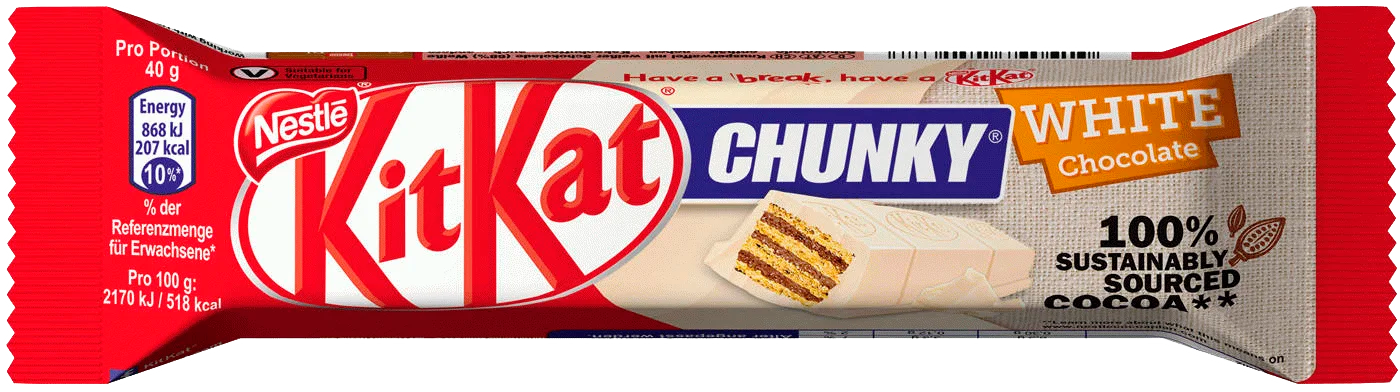 Шоколадный батончик KitKat Chunky White, с белым шоколадом, 40 гр