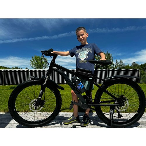 Велосипед горный Richiesto 24 алюминиевый Подростковый детский Унисекс черный матовый 24500₽