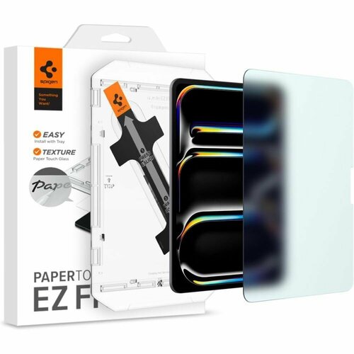 Защитная гибридная пленка с эффектом бумаги Spigen Paper Touch для iPad Pro 11 2024 матовая прозрачная бесцветный, прозрачный