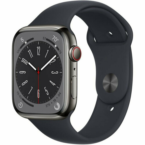 Apple Watch Series 8 45mm Graphite GPS Cellular Midnight Sport Band Stainless Steel R 6599000₽