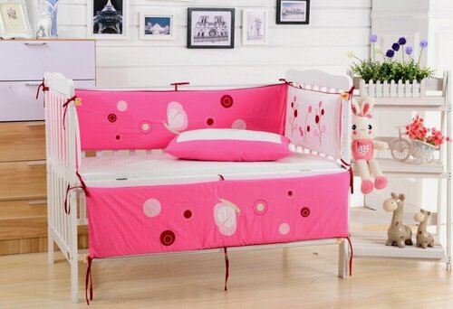 Изображение товара Бортики в кроватку для новорожденных+комплект постельного белья, DK-22, 7 предметов, Вальтери