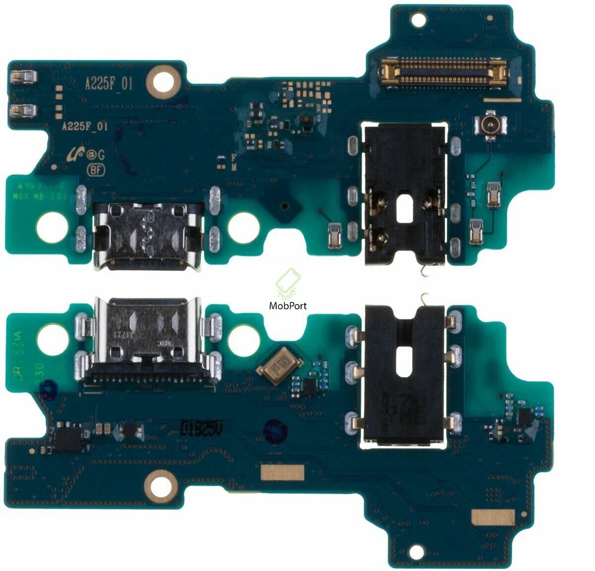 Шлейф для Samsung Galaxy A22 (A225F) Премиум (Premium), плата системный разъем/разъем гарнитуры/микрофон