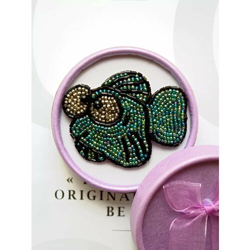 Брошь CRAZY CRYSTAL, черный, серый