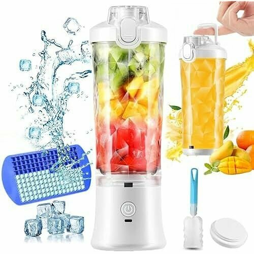 Портативный блендер для смузи и коктейлей электрический USB-блендер-соковыжималка портативный блендер объемом 600 мл с 6 лезвиями блендер для смузи 1057100₽