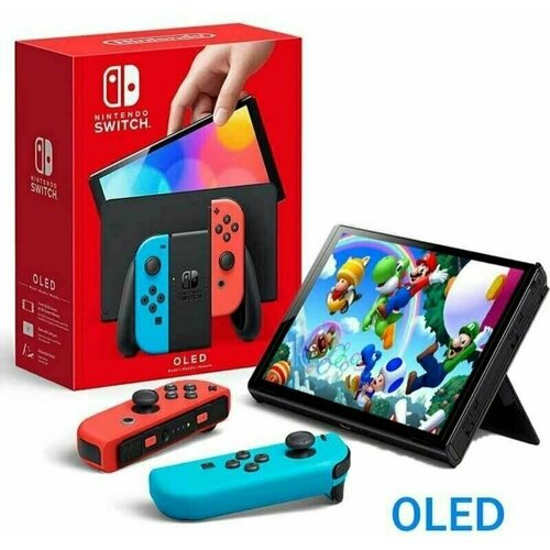 Игровая приставка Nintendo Switch OLED 64 ГБ неоновый синийнеоновый красный 33631₽