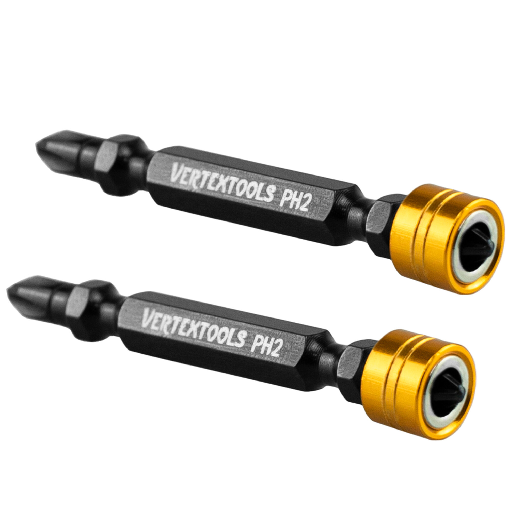 Биты двухсторонние VertexTools с съемным магнитным ограничителем PH2x65 мм. 2 шт. — фото 1