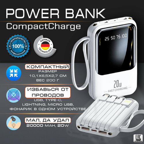 Повербанк 20000mah для зарядки телефона и других гаджетов