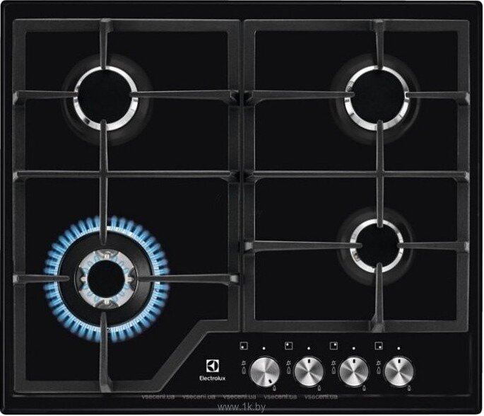 фото Встраиваемые газовые панели ELECTROLUX/ газовая на 4 конфорки, эмалированная сталь, мощность: 8800 Вт, автоматический электроподжиг, газ-контроль, реш