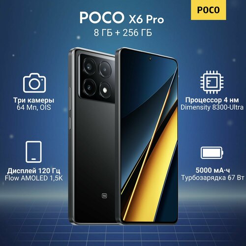 Смартфон POCO X6 Pro 5G 8256 GB Black 36399₽