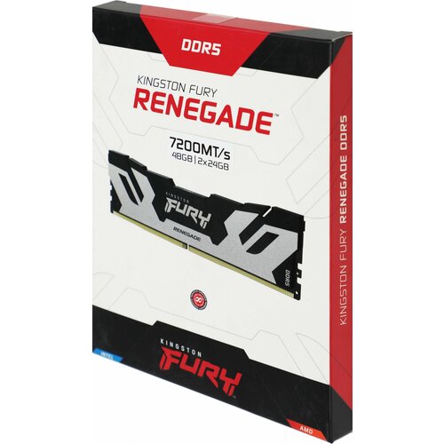 KINGSTON Память DDR5 2x24GB 7200MHz Kingston KF572C38RSK2-48 Fury Renegade XMP RTL Gaming PC5-57600 CL38 DIMM 288-pin 145В kit single rank с радиатором Ret KF572C38RSK2-48 41839₽