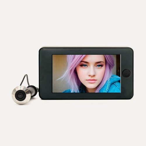 Изображение товара Дверной видеоглазок i Home-GLAZ-B (N55515VI) в виде обычного глазка с углом 160 град, с монитором 4,3 дюйма, толщина двери: 40 - 110 мм.