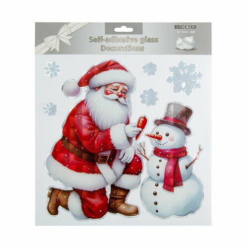 Наклейка на окно Новый Год 2025 с голографией 154₽