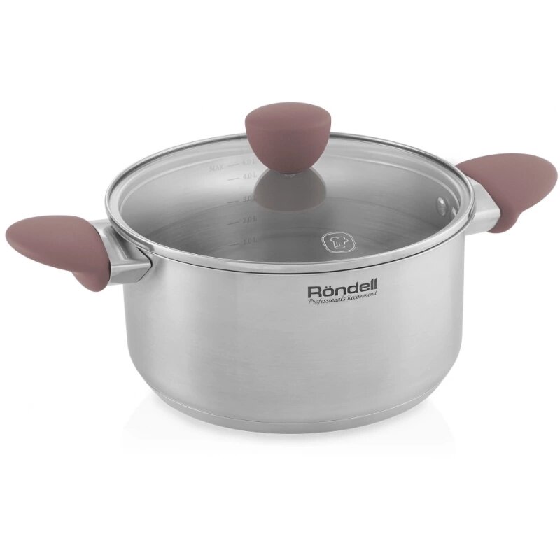 Кастрюля Rondell Bueno RDS-1588, 4.8л, стальной