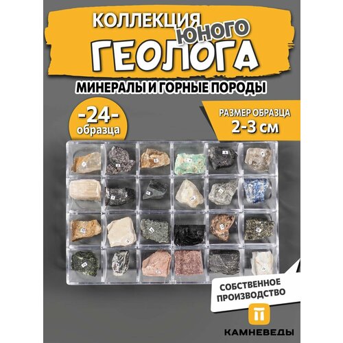 Коллекция минералов и горных пород 24 образцов