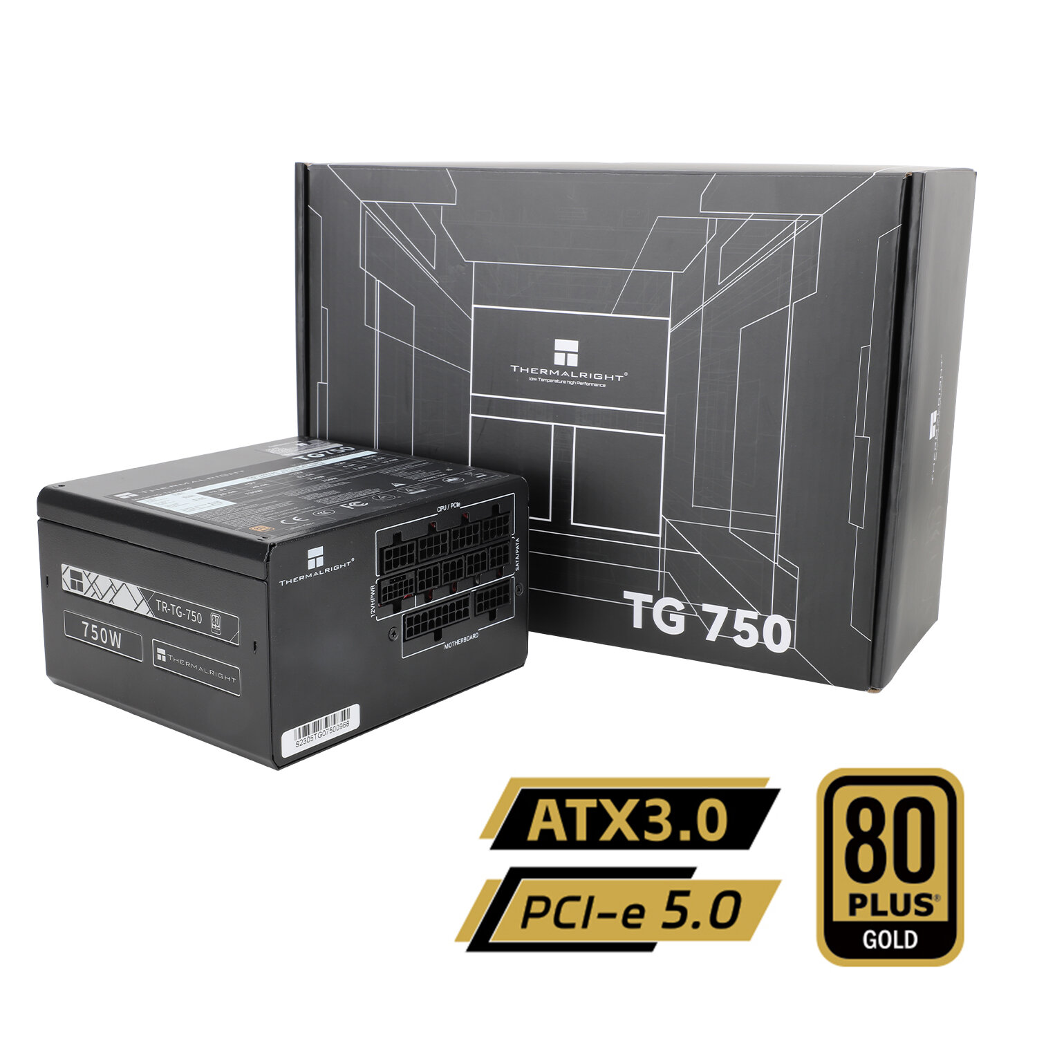 Модульный блок питания Thermalright TR TG 750 черный на 750W PCI 5.0 с 12Vhpwr TR-TG