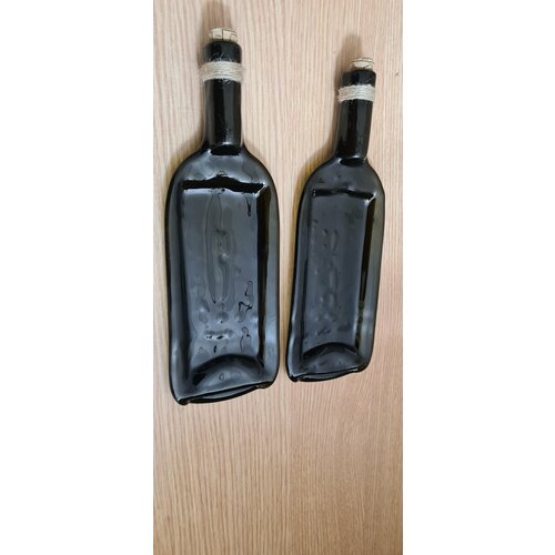 Тарелки с бортиками для сервировки из стеклянной бутылки, 2 шт