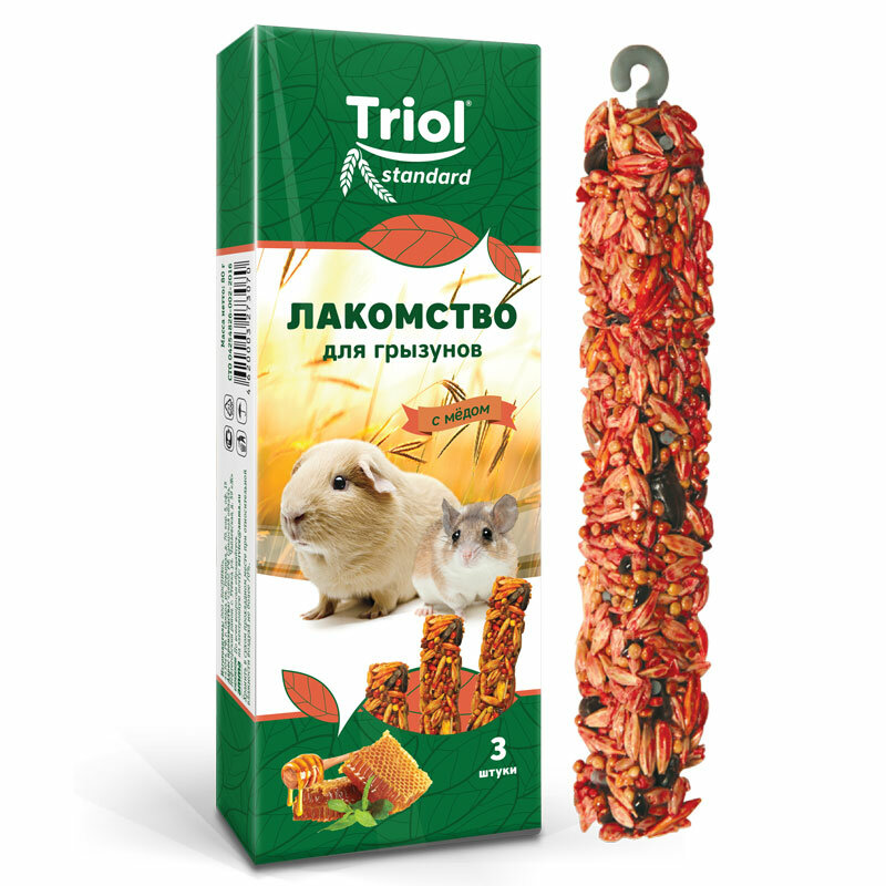 Лакомство для хомяка и других грызунов с мёдом Triol (уп. 3 шт), 80г