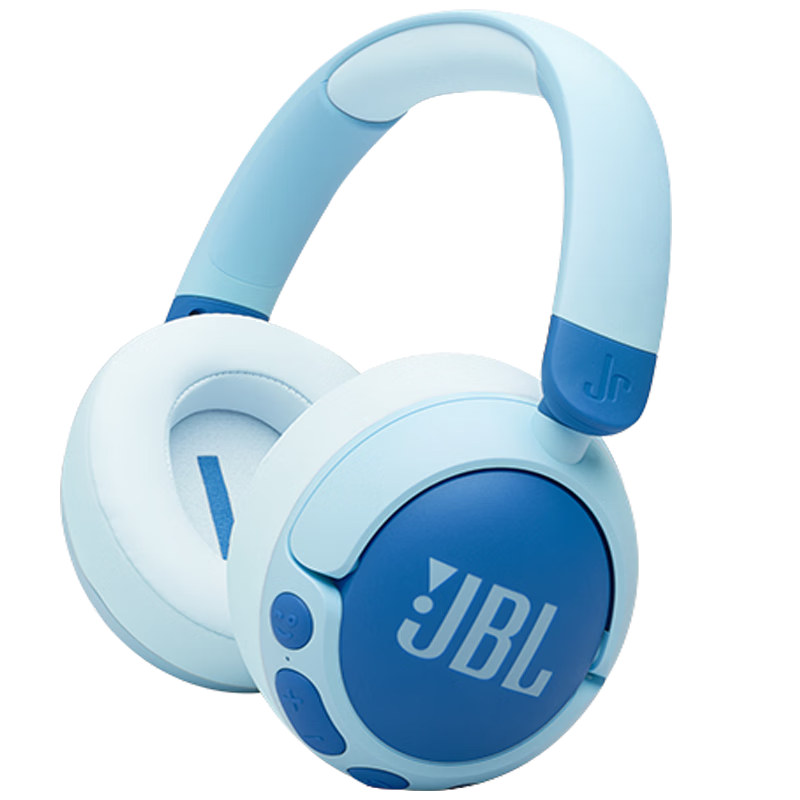 JBL JR470NC Kids' Over-Ear Headphones with Active Noise Cancelling for Online Learning, Blue