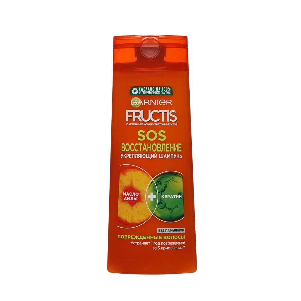 Укрепляющий шампунь Garnier Fructis SOS восстановление для секущихся и поврежденных волос 250мл