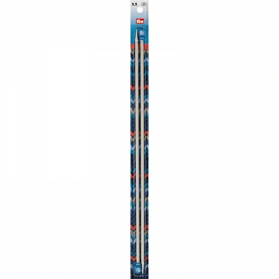 Спицы прямые с наконечниками 5,5мм/40см, Prym, 191479