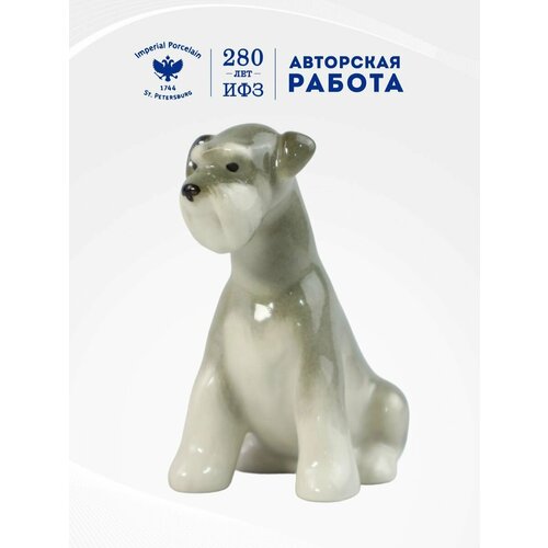 Скульптура. Императорский фарфоровый завод. Французский бульдог Бежевый. 13,1 см.