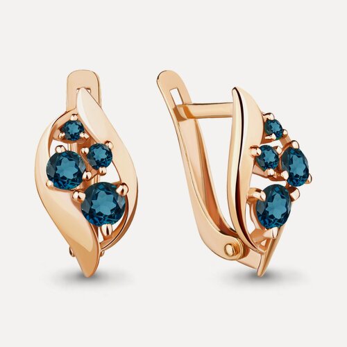 Изображение товара Серьги, серебро, 925 проба, золочение, Лондон топаз