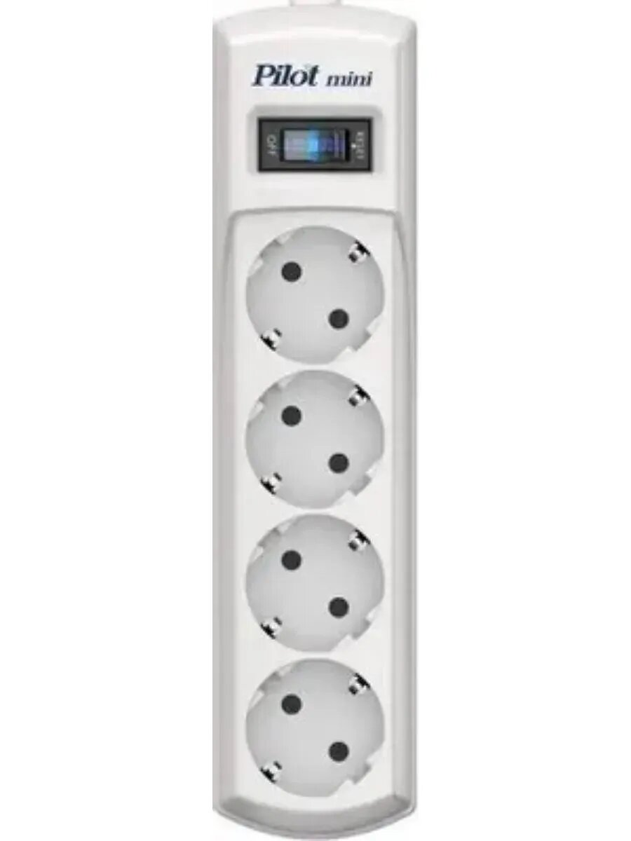 Сетевой фильтр 4 розетки 3 м кабель заземление Pilot mini 3 — фото 1