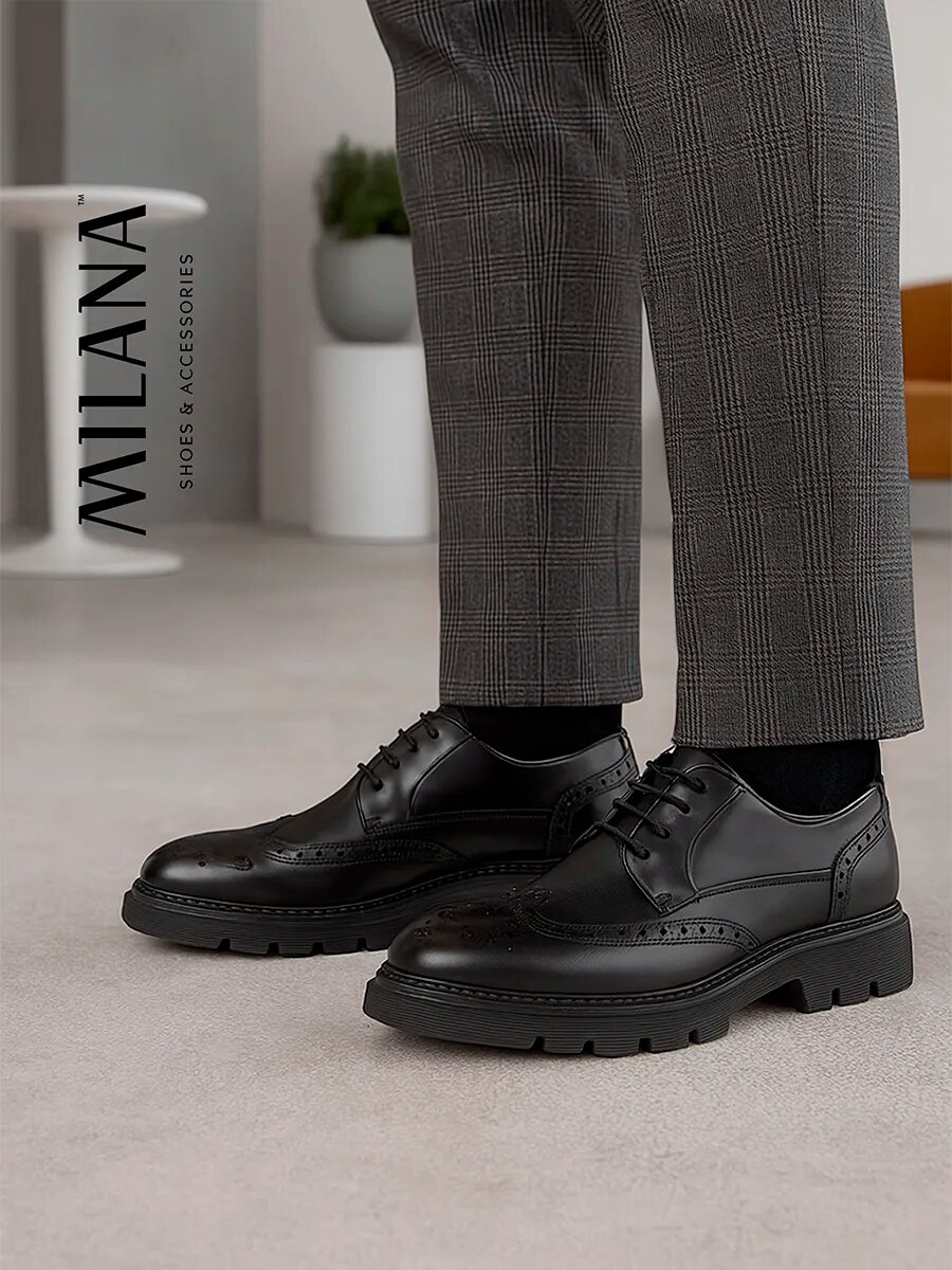 Полуботинки броги Milana, размер 43, черный