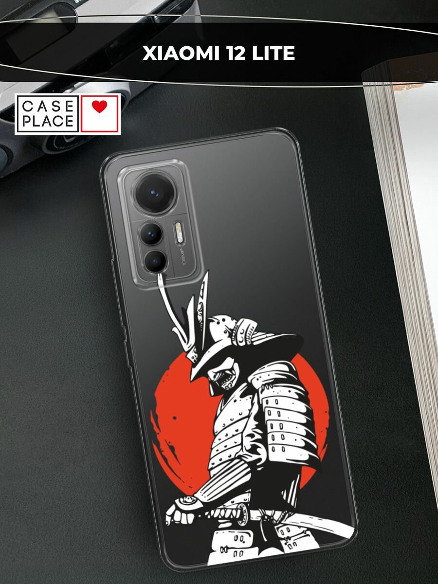 Чехол на Xiaomi 12 Lite / Сяоми 12 Лайт с принтом "Самурай с катаной", прозрачный