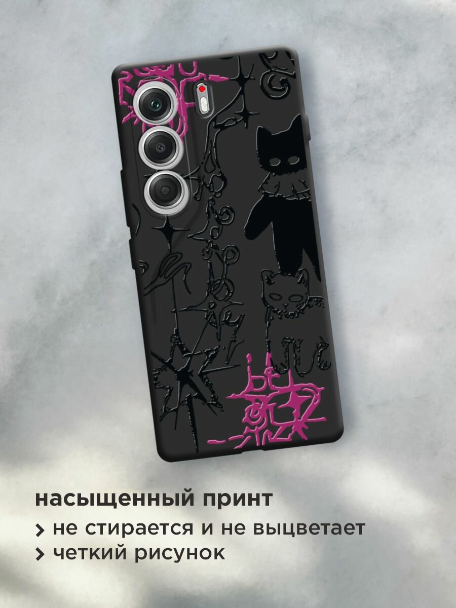 Чехол на Tecno Camon 40 / Текно Камон 40 с принтом "Готические котики 2" — фото 1