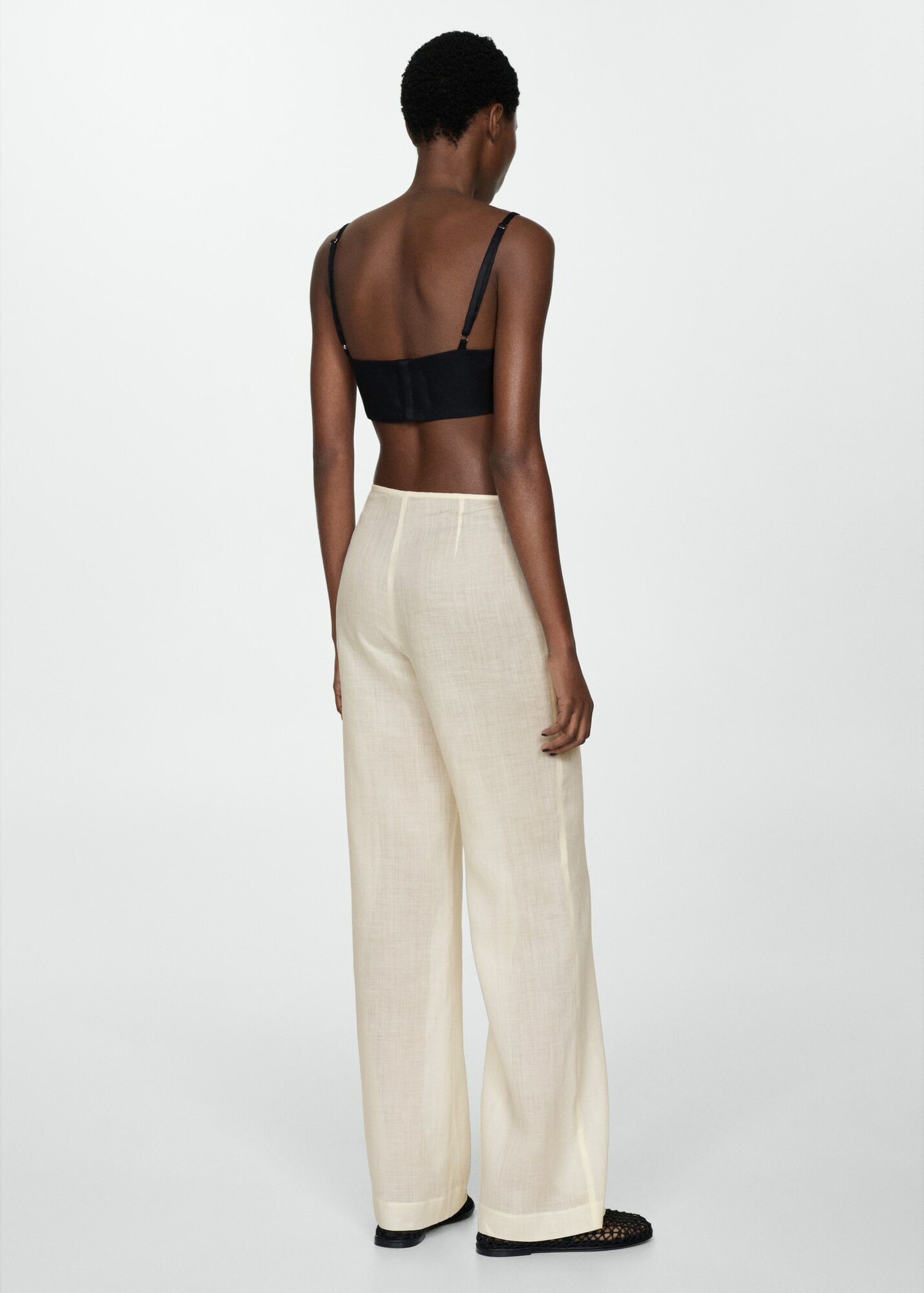 Брюки MANGO, размер 21, экрю — фото 1