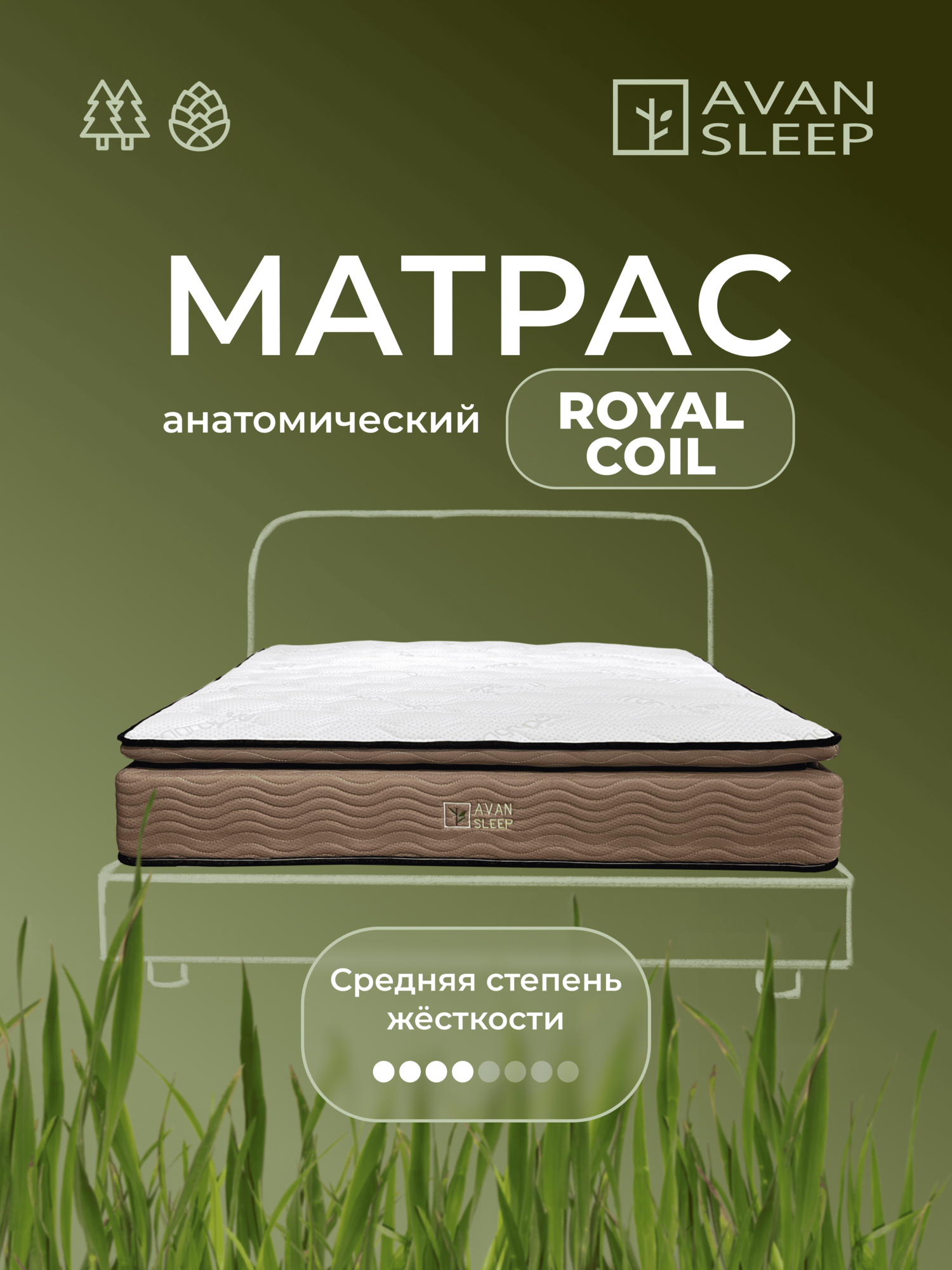 Анатомический матрас ROYAL COIL, 200x80/ 200x90 / 200x160 / 200x180 / 210x170 / 210x180 см