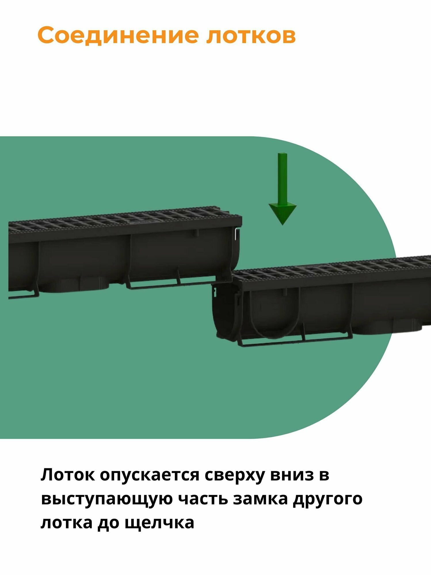 Лоток водоотводной пластиковый S'park 1 (1000х90х90, сечение 70) 4 шт. с решеткой пластиковой (кл. А15) Standartpark (Стандартпарк) - фотография № 3