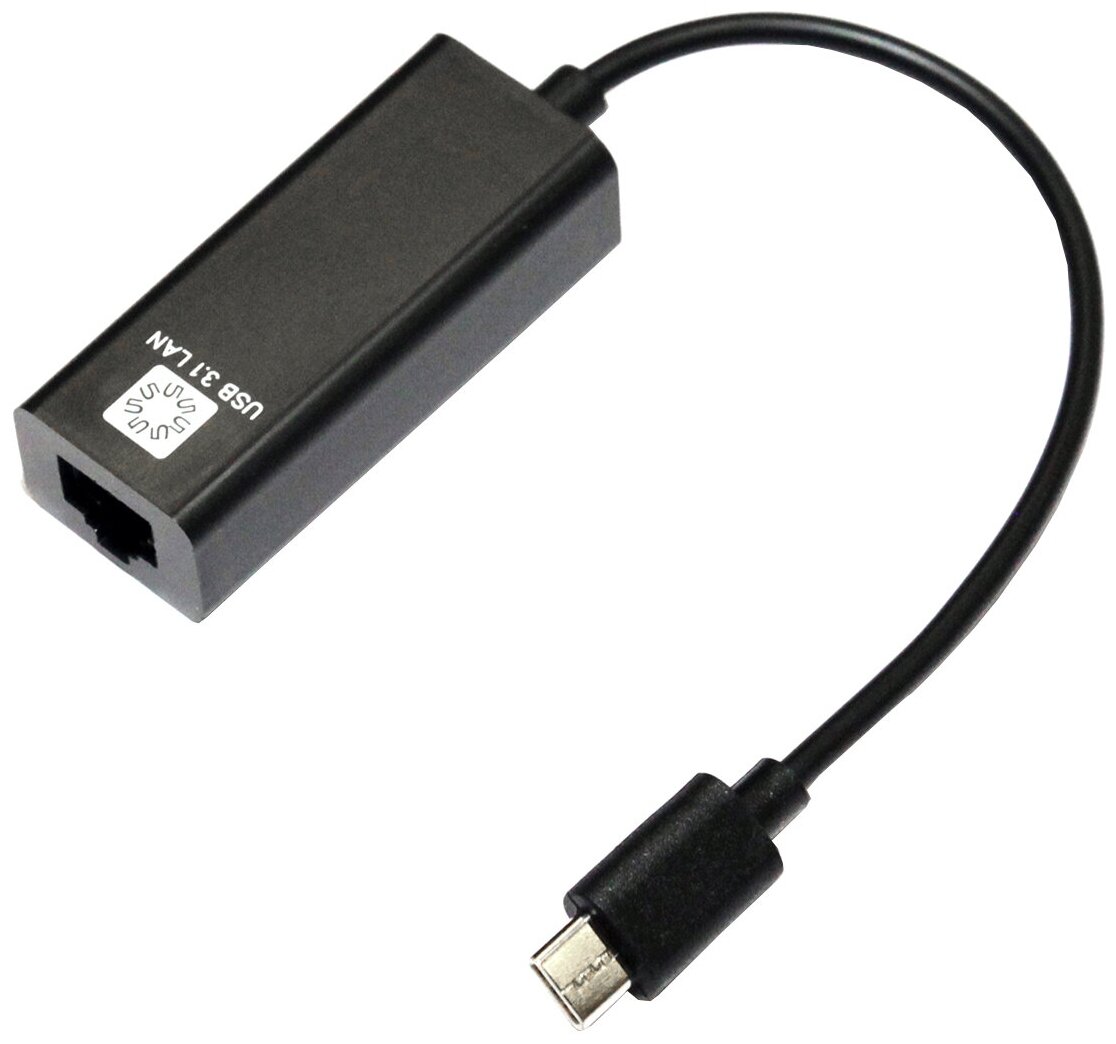 "Сетевая карта 5bites UA3C-45-08BK USB3.1 TYPE-C, RJ45 100мегабит, черный, 10см"