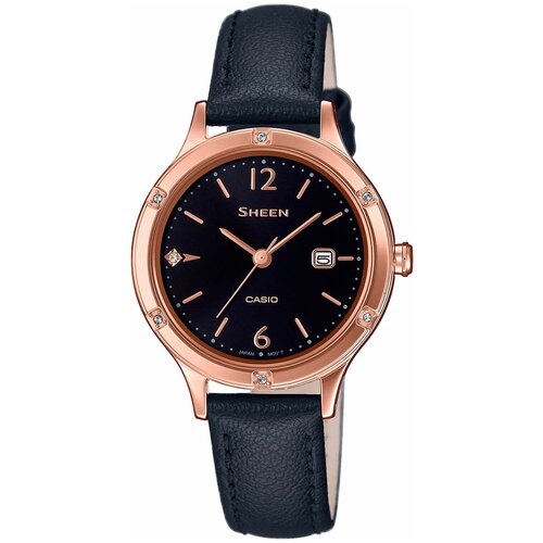 фото Японские наручные часы casio she-4533pgl-1auer женские кварцевые