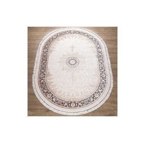 Ковер дизайн 1303B цвет L_BEIGE / LACIVERT овал (0.8 х 1.5 м)