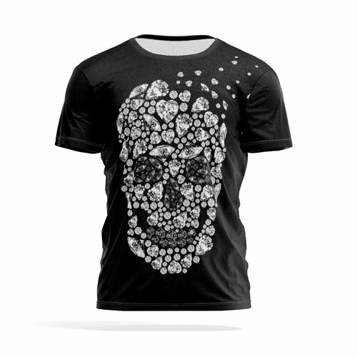 Футболка PANiN Brand, размер XXL, черный, серый 5d diy diamond mosaic skull