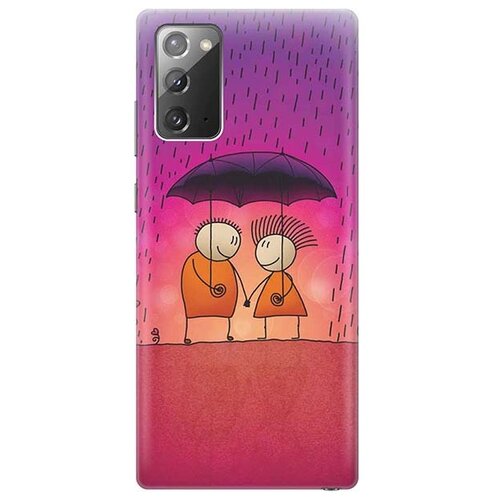 фото Чехол - накладка artcolor для samsung galaxy note 20 с принтом "парочка под дождем" re:pa