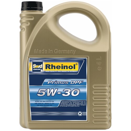 Синтетическое моторное масло Rheinol Primus DPF 5W-30, 4 л
