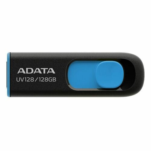 Флешка USB A-Data DashDrive UV128 128ГБ, USB3.0, черный и синий [auv128-128g-rbe]
