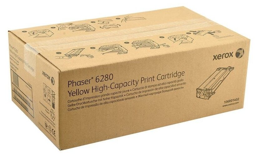Тонер-картридж XEROX 106R01402 Phaser 6280 желтый (5,900 страниц)