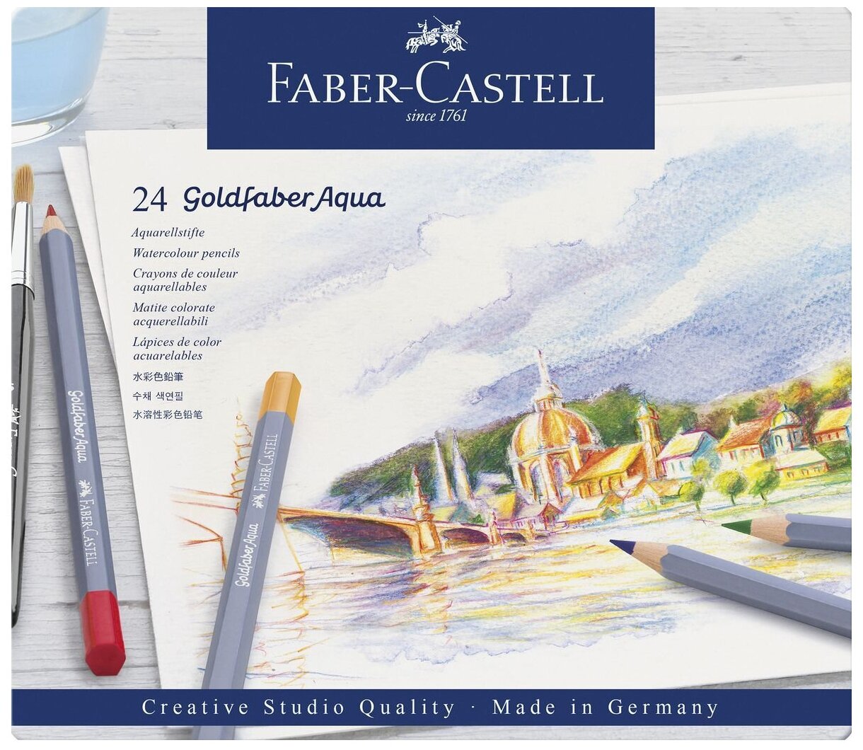 Карандаши акварельные Goldfaber Aqua, 24 цвета Faber-Castell - фото №1